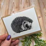 Hedgehog Art Card: British Wildlife Mini Notecard - Image 2