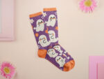 Ghosts Cotton Crew Socks | Cute Knitted Halloween Socks - Image 4