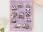 Drama Possums Sticker Sheet Pack | Cute Animal Stationary