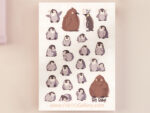 Baby Penguins Sticker Sheet Pack: Cute Animal Journal Craft Set