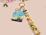 Uh Oh Asteroid Dinosaur Lanyard Keychain: Funny Dino Meme Keyring