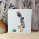 Rabbit with Wool Stash Greeting Card: Humorous Knitting Birthday Card - Image 3