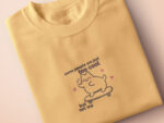 Skateboarding Cat Embroidered Organic Cotton T-shirt Sweater or Hoodie