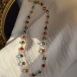 Multicolour Gemstone Bezel Station Necklace - Image 5