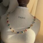 Multicolour Gemstone Bezel Station Necklace - Image 7