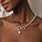 Freshwater Pearl Asymmetric Chain Necklace - Image 2