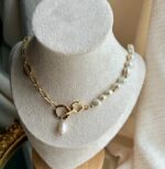 Freshwater Pearl Asymmetric Chain Necklace - Image 3