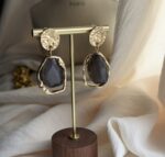 Smoky Grey Resin Drop Earrings